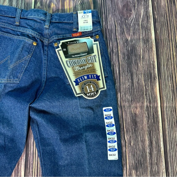 NWT Vtg Wrangler Cowboy Cut High Rise Jeans Slim Fit Women's Blue Denim 14MWZG - Picture 8 of 8